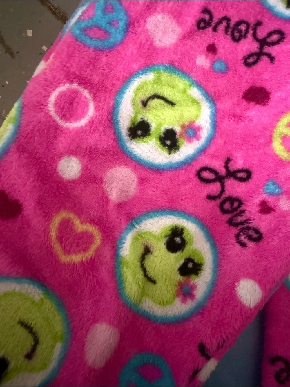 Girls' Pink Smiley Face Fleece Pajama Pants